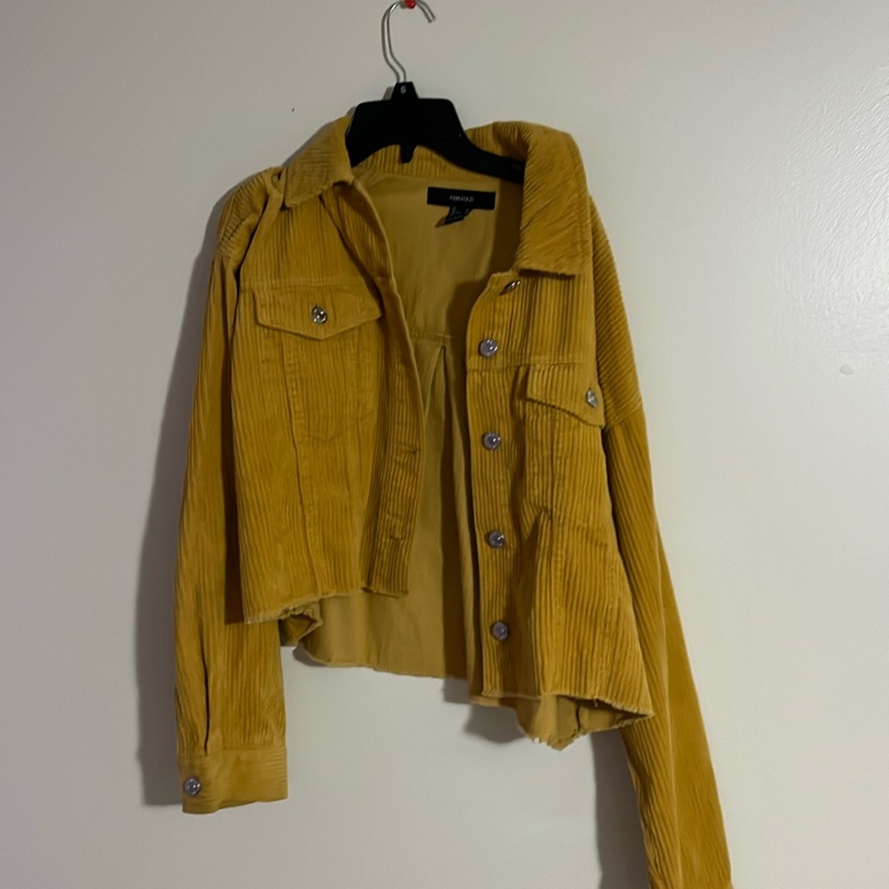 Forever21 Yellow Button Up Jacket